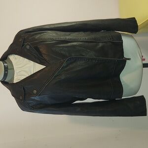 Classic Black Leather Like Jacket for Women
